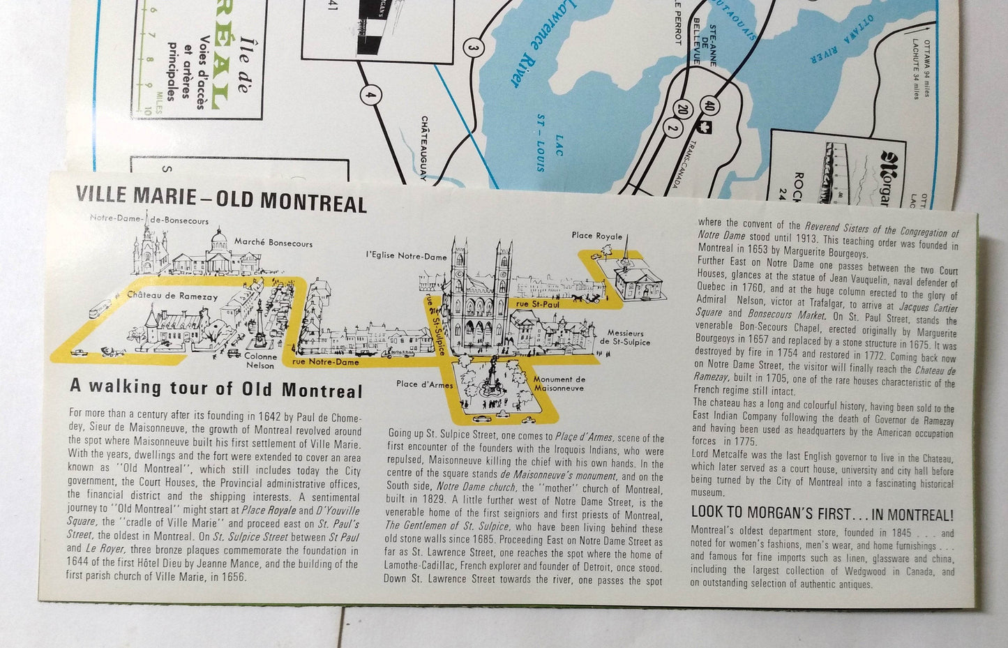 Morgan's Department Store Montreal Tourist Map 1968 Quebec Canada - TulipStuff