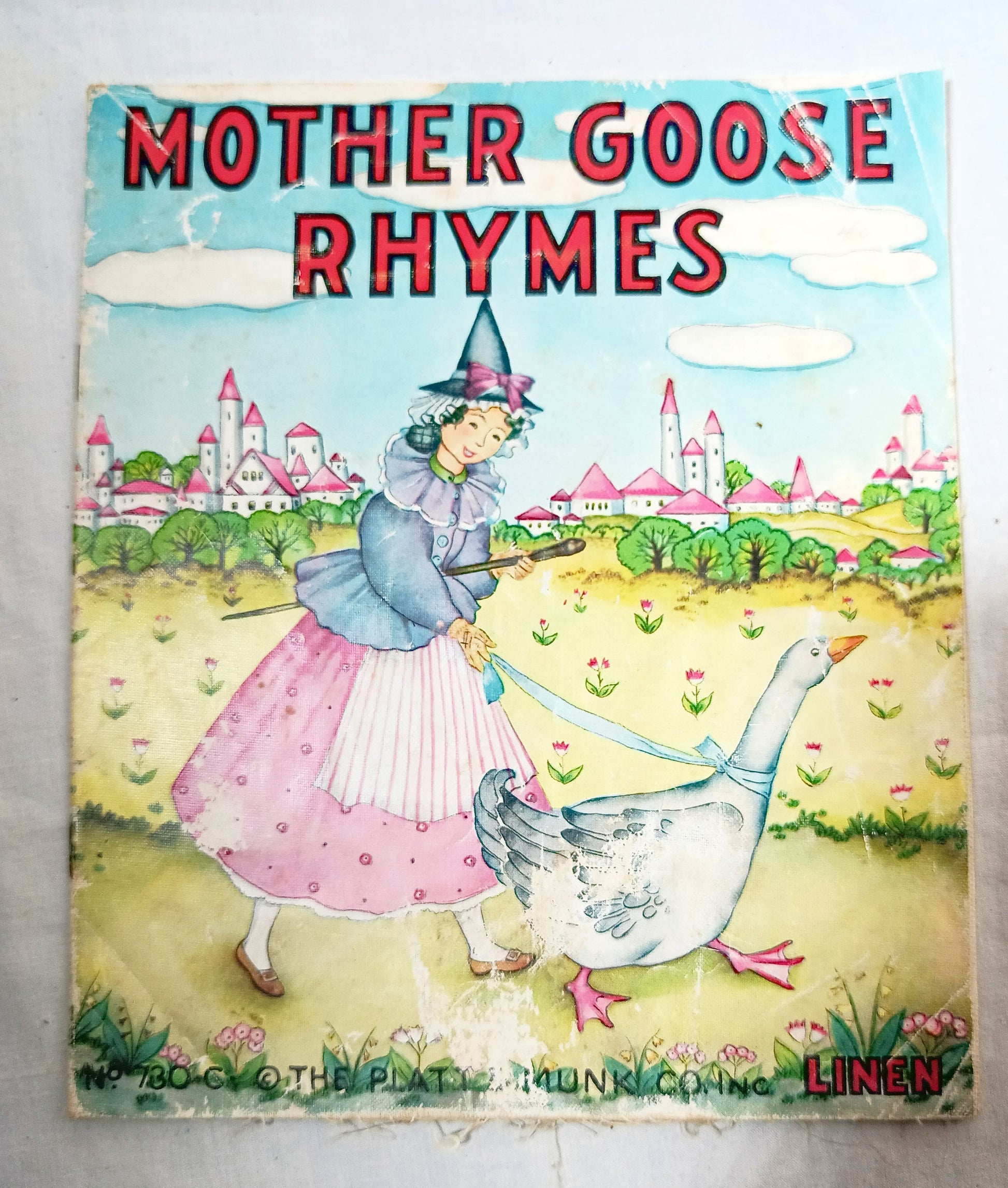 Mother Goose Rhymes Platt & Munk Co No. 730-C Linen Cloth Book 1939 - TulipStuff