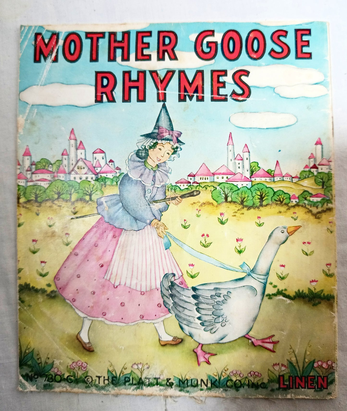 Mother Goose Rhymes Platt & Munk Co No. 730-C Linen Cloth Book 1939 - TulipStuff