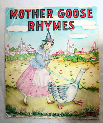 Mother Goose Rhymes Platt & Munk Co No. 730-C Linen Cloth Book 1939 - TulipStuff