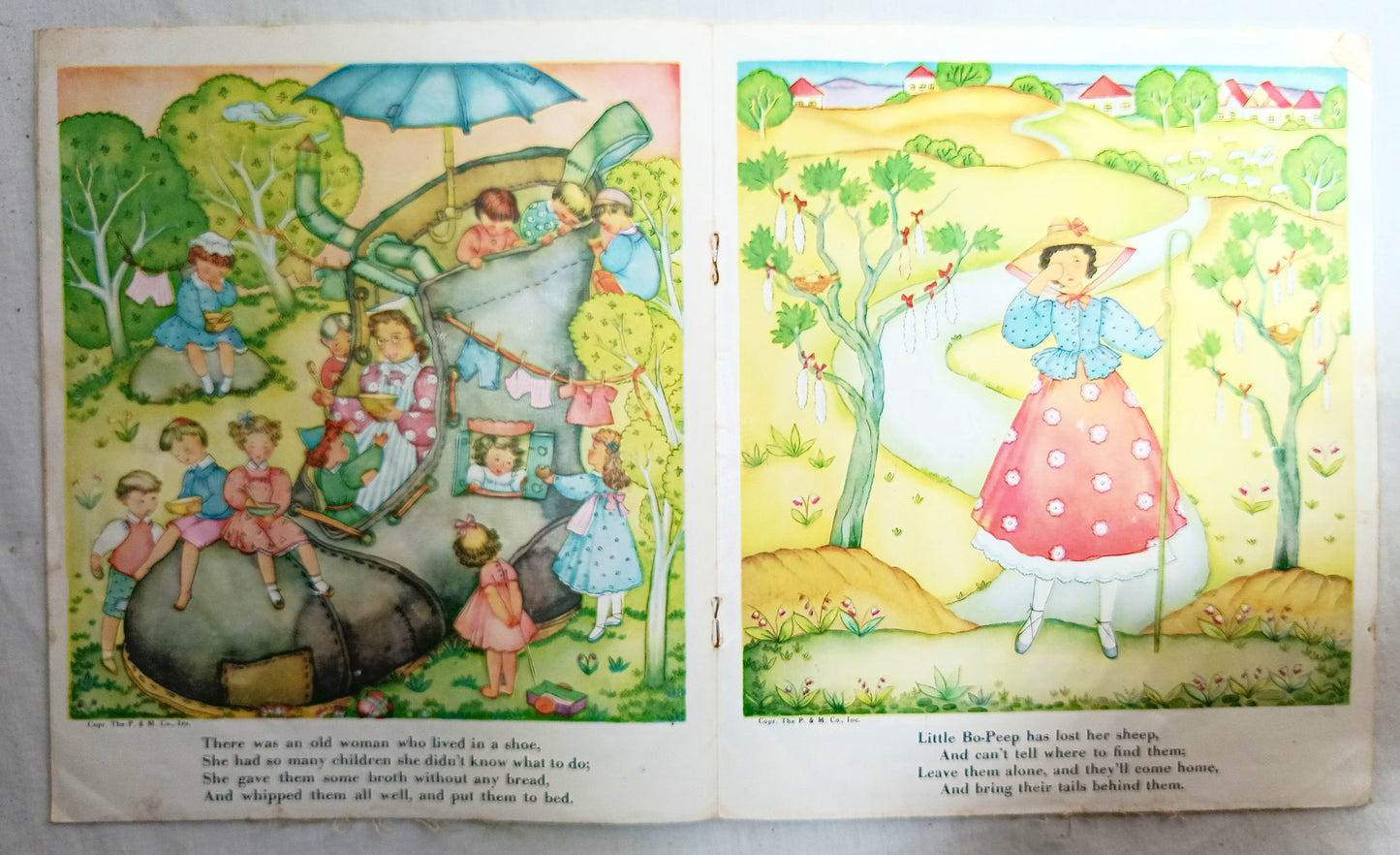 Mother Goose Rhymes Platt & Munk Co No. 730-C Linen Cloth Book 1939 - TulipStuff