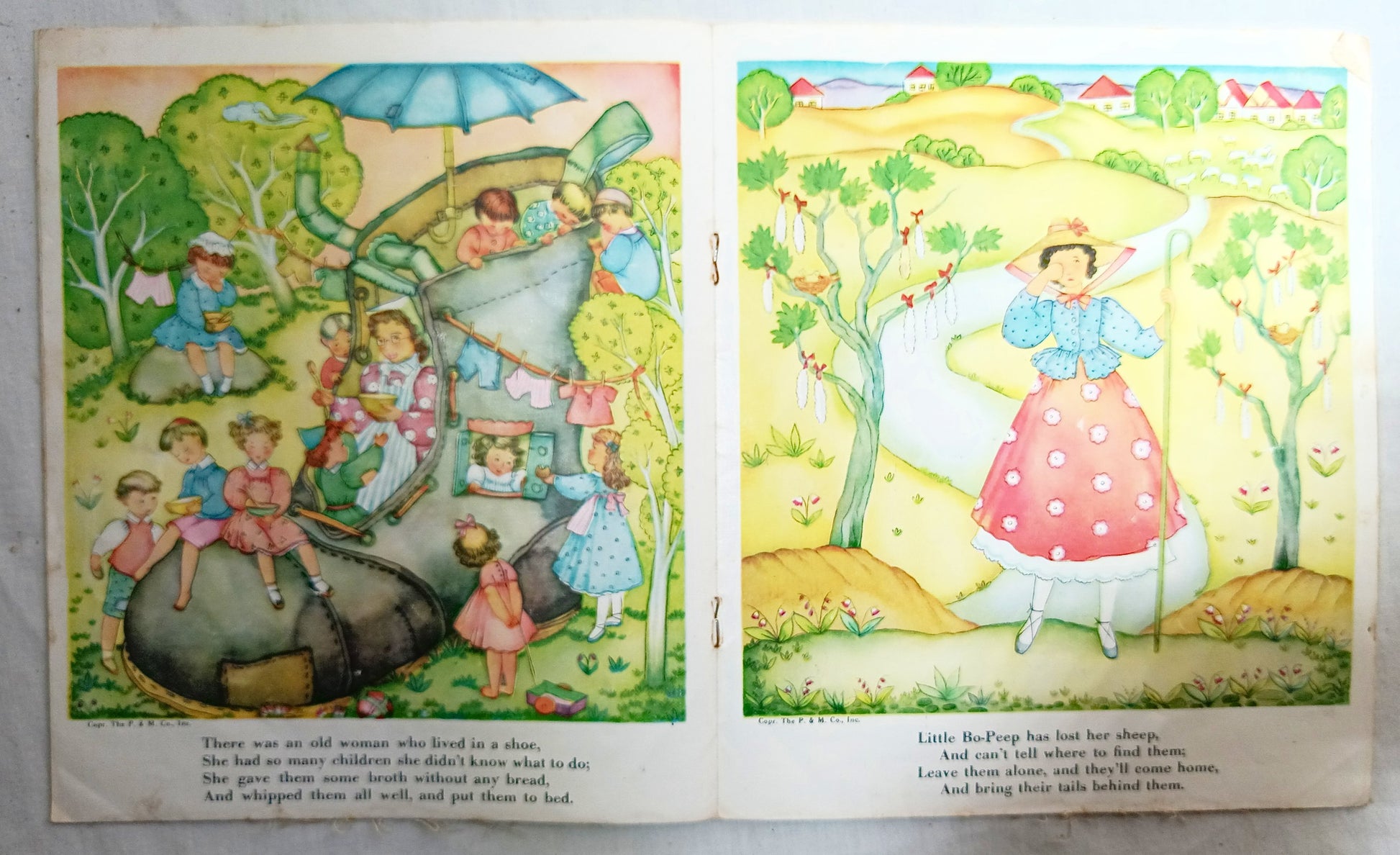 Mother Goose Rhymes Platt & Munk Co No. 730-C Linen Cloth Book 1939 - TulipStuff