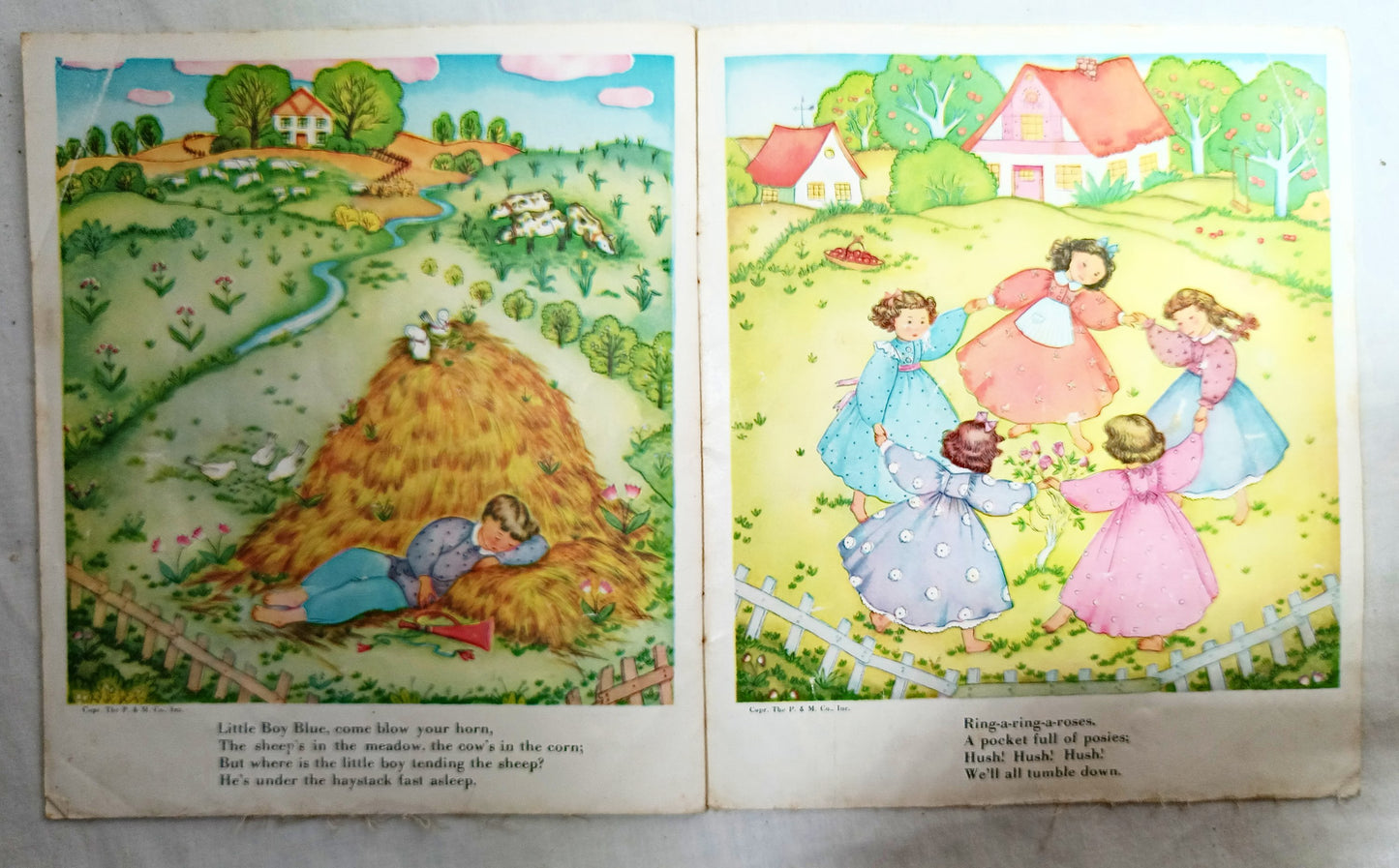 Mother Goose Rhymes Platt & Munk Co No. 730-C Linen Cloth Book 1939 - TulipStuff