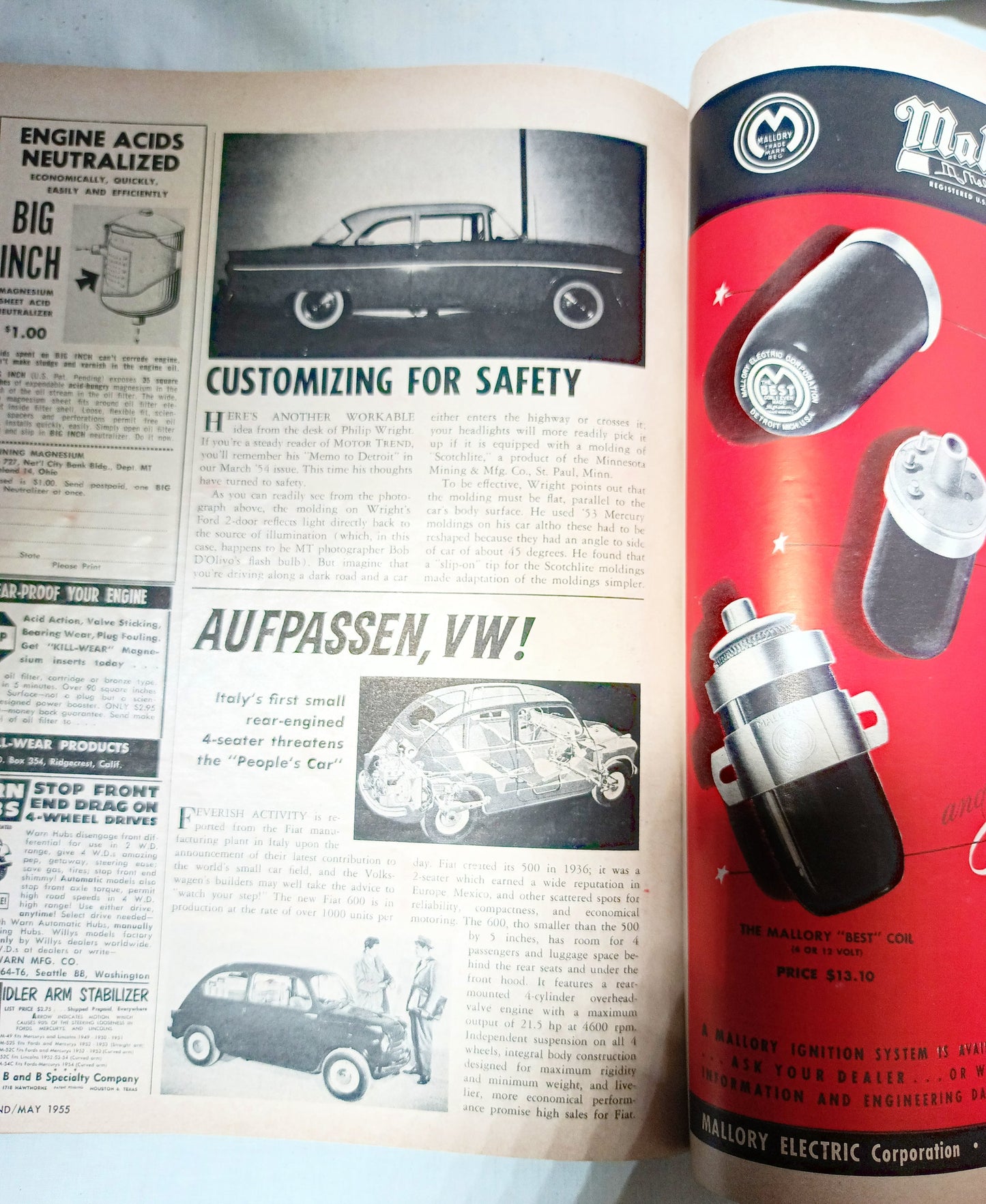 Motor Trend Magazine May 1955 Chrysler New Yorker Lincoln Capri Super88 - TulipStuff