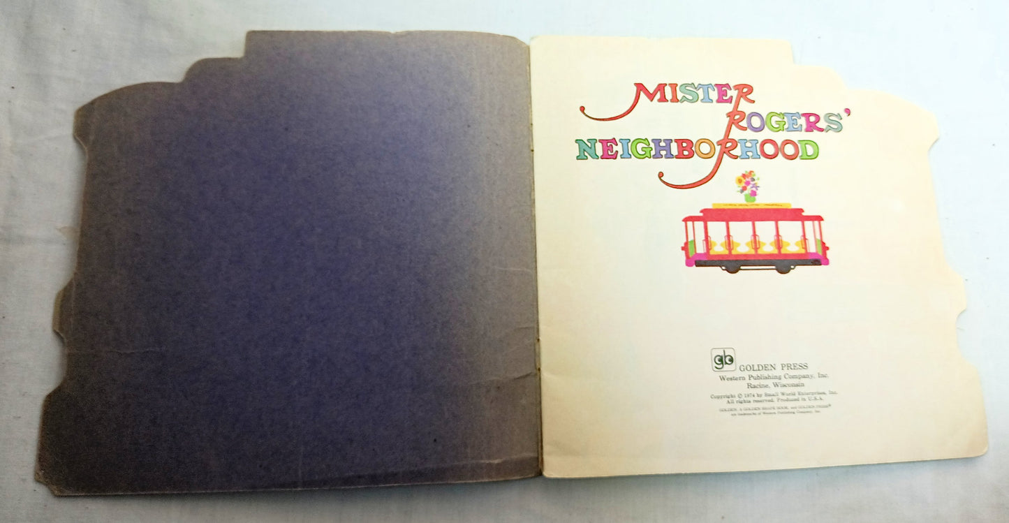 Mister Rogers Neighborhood Trolley Golden Shape Book 1974 - TulipStuff