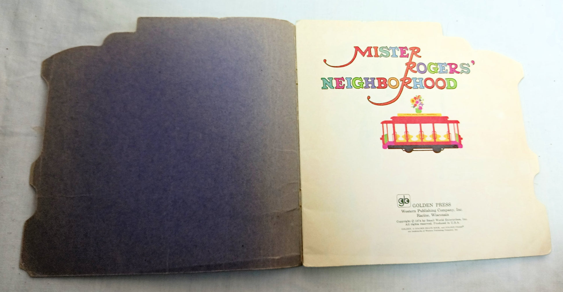 Mister Rogers Neighborhood Trolley Golden Shape Book 1974 - TulipStuff