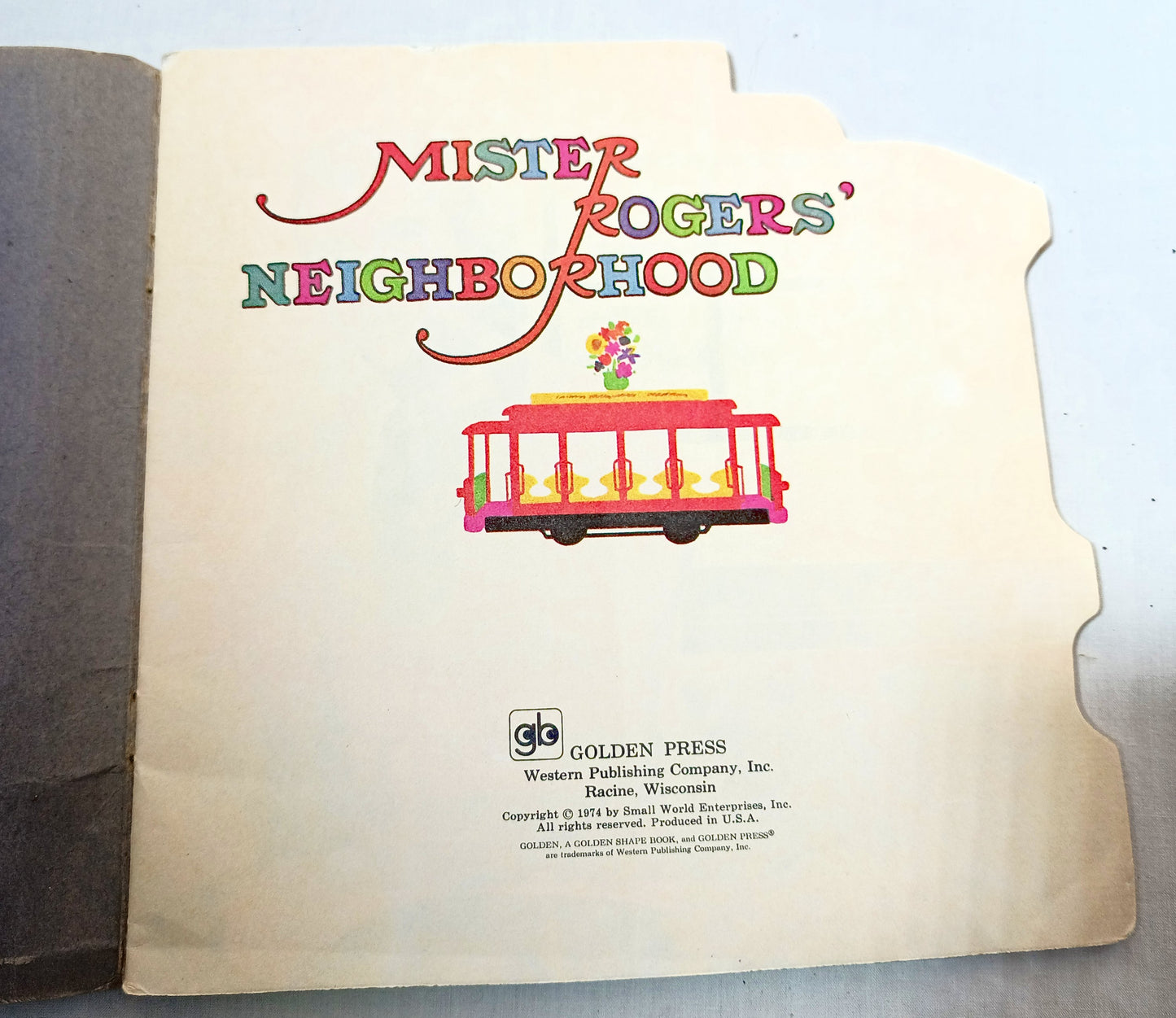 Mister Rogers Neighborhood Trolley Golden Shape Book 1974 - TulipStuff