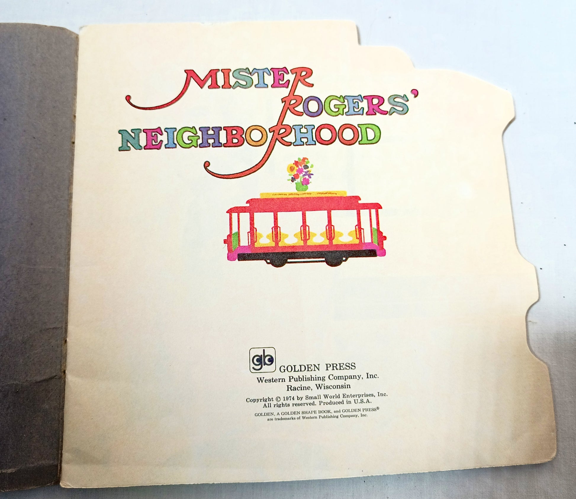 Mister Rogers Neighborhood Trolley Golden Shape Book 1974 - TulipStuff