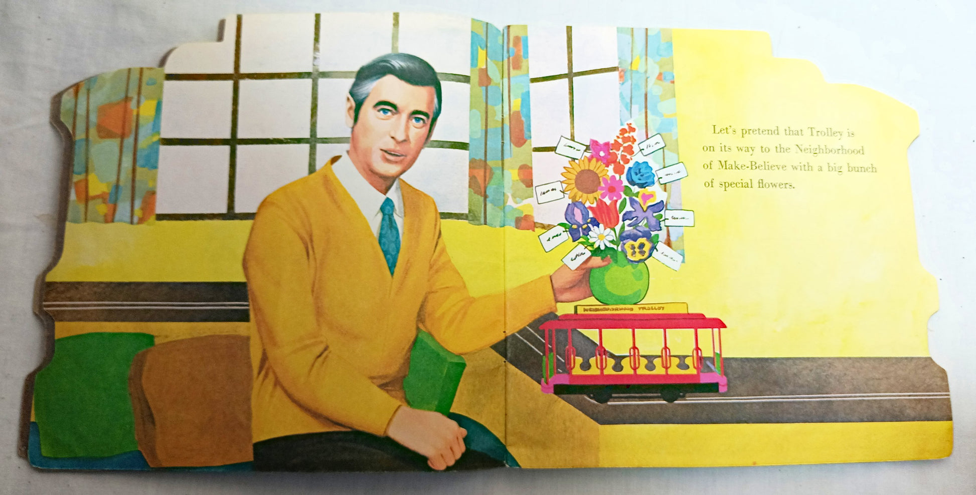 Mister Rogers Neighborhood Trolley Golden Shape Book 1974 - TulipStuff