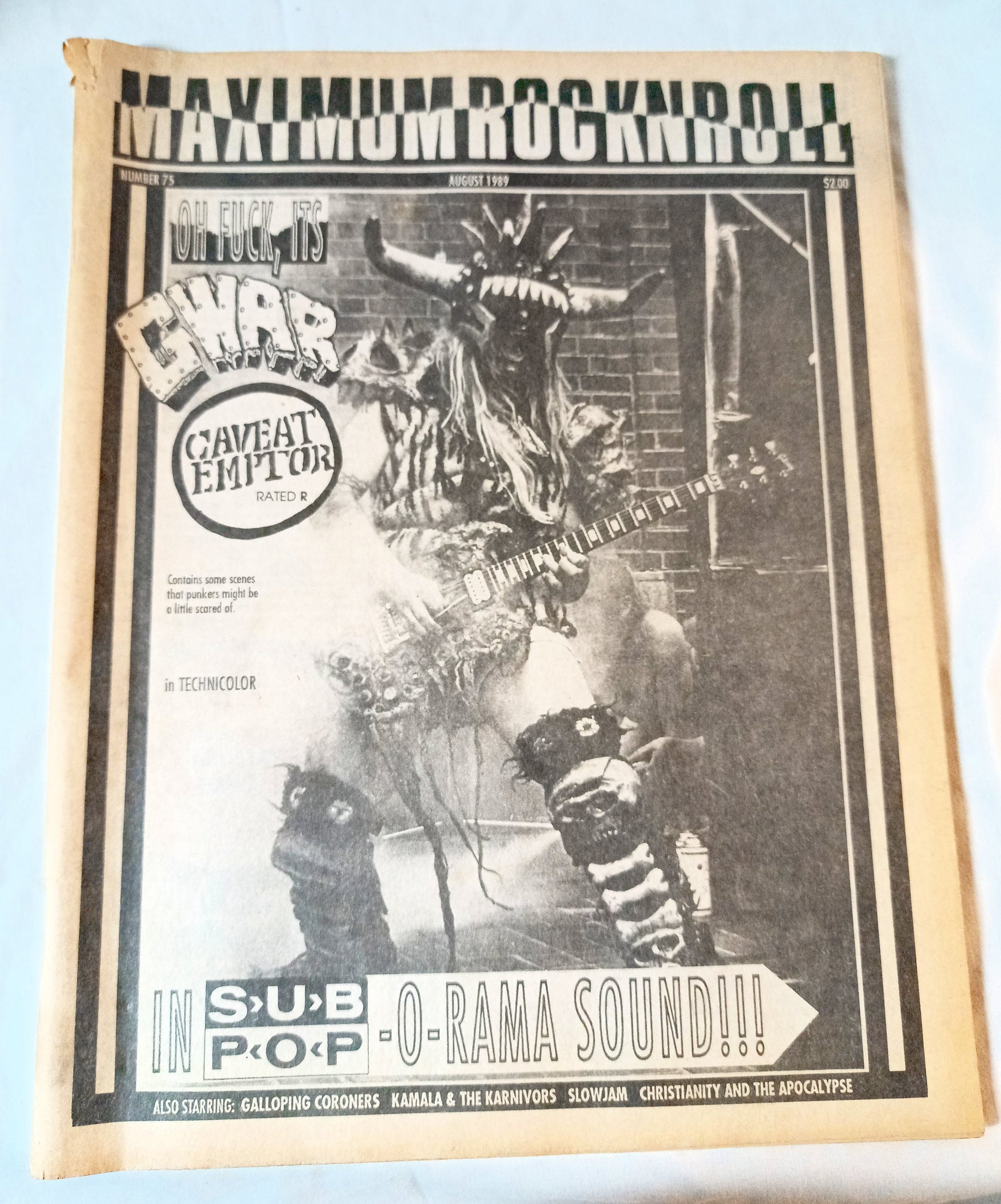Maximum Rock N Roll Issue 75 August 1989 Gwar Sub Pop Punkzine - TulipStuff