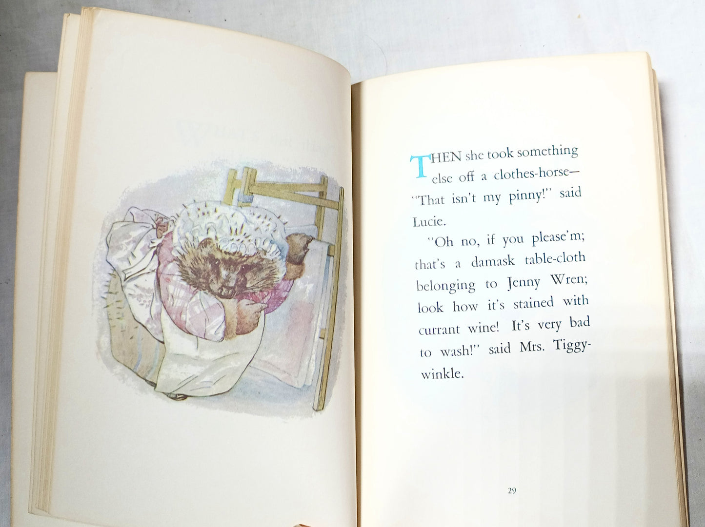 The Tale of Mrs Tiggly-Winkle Beatrix Potter Paperback Grolier 1970's - TulipStuff