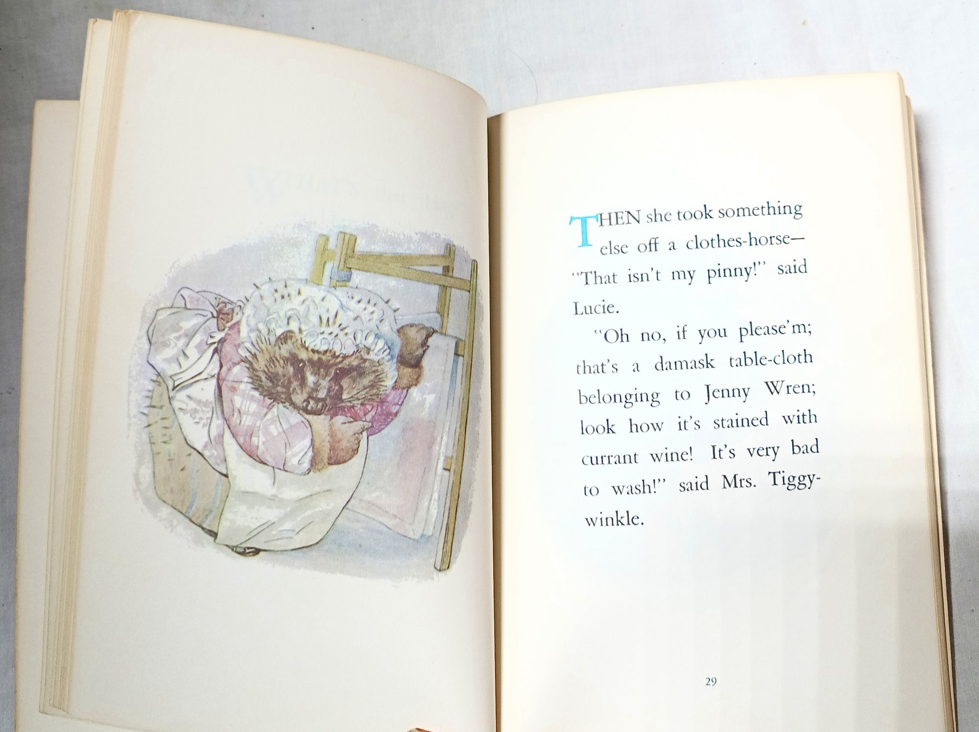 The Tale of Mrs Tiggly-Winkle Beatrix Potter Paperback Grolier 1970's - TulipStuff
