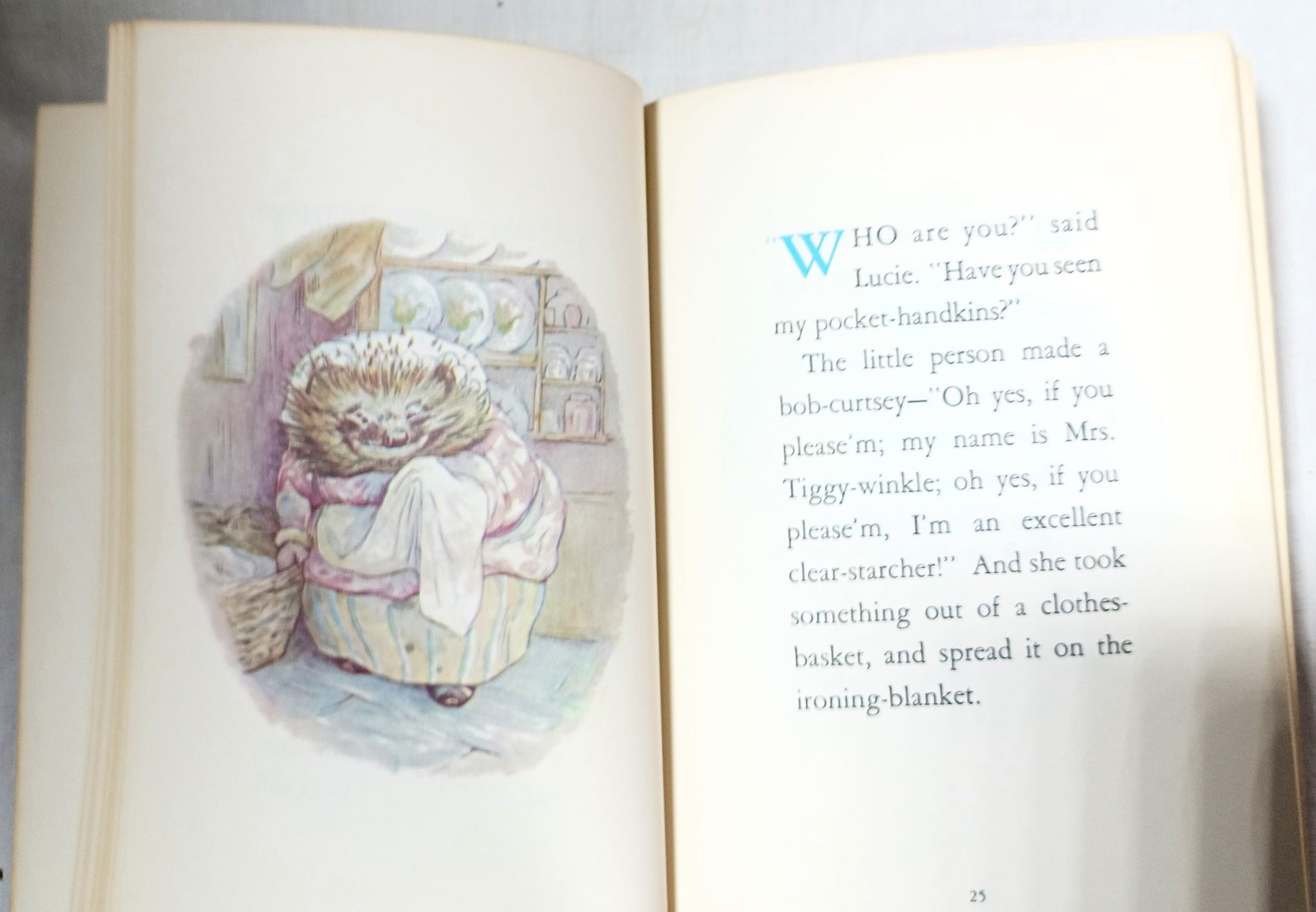 The Tale of Mrs Tiggly-Winkle Beatrix Potter Paperback Grolier 1970's - TulipStuff