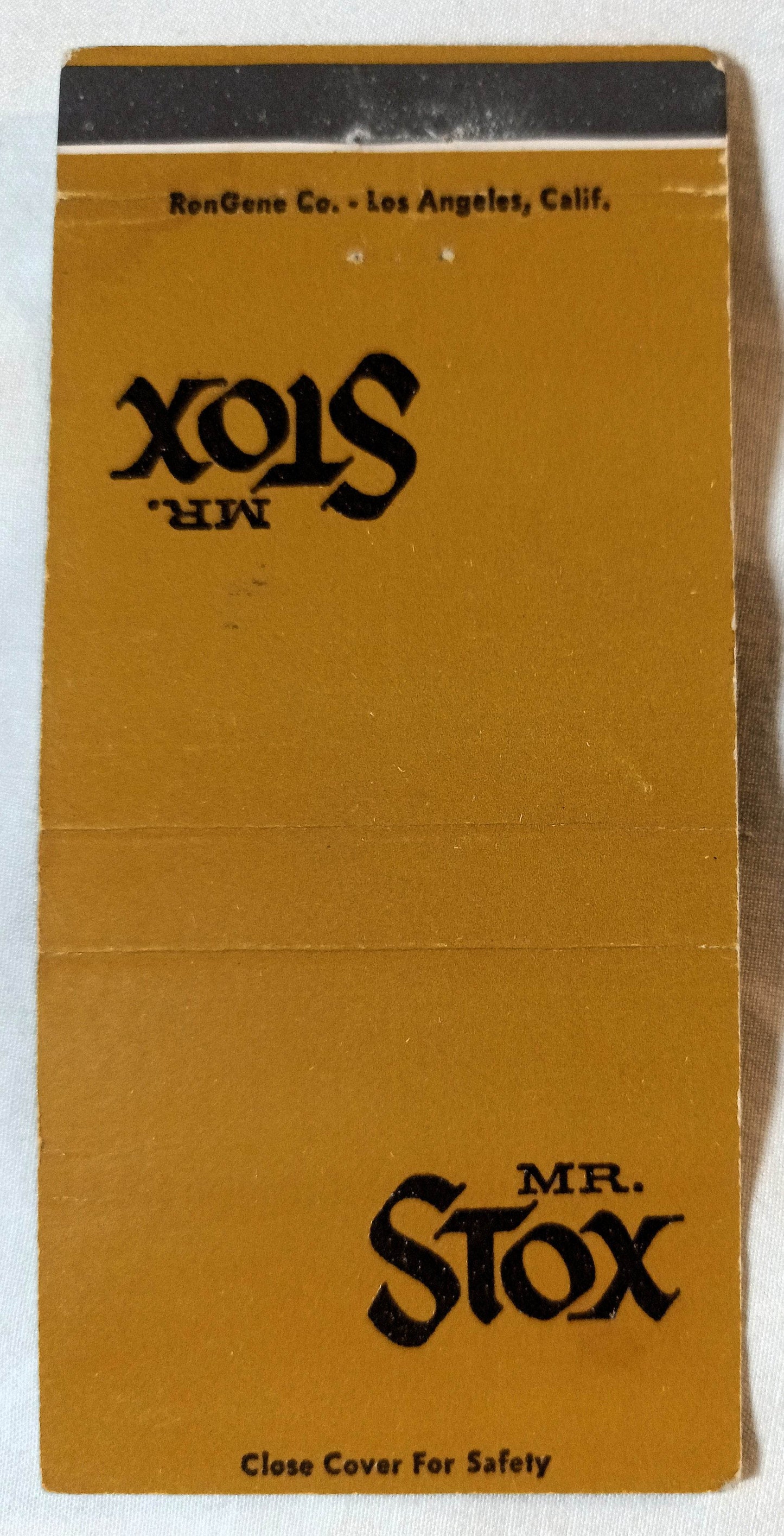 Mr Stox Restaurant E Katella Ave Anaheim CA Matchbook Cover 1980's - TulipStuff