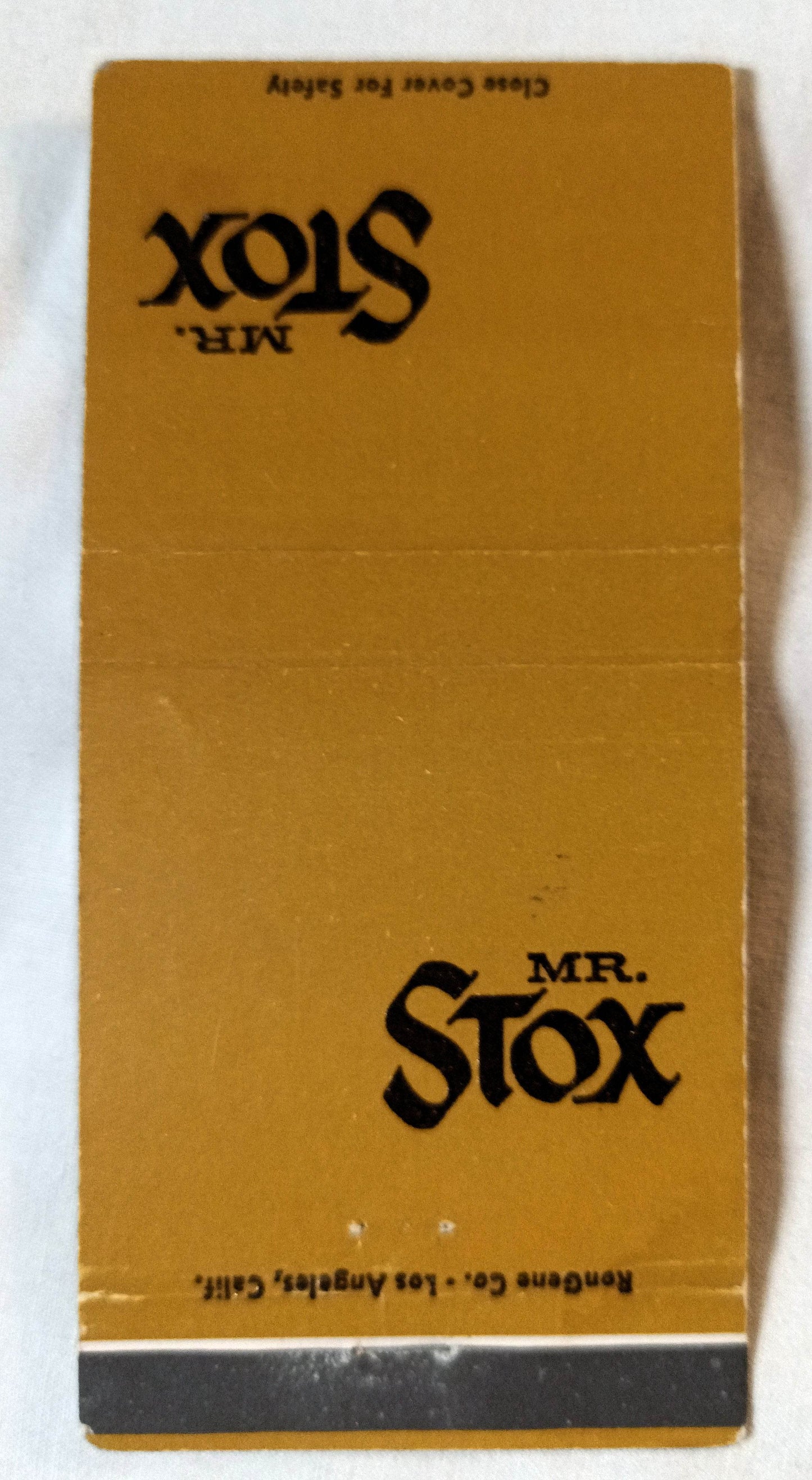 Mr Stox Restaurant E Katella Ave Anaheim CA Matchbook Cover 1980's - TulipStuff