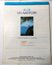 Load image into Gallery viewer, Astor United Cruises ms Astor 1982-83 Inaugural Season Cruise Brochure - TulipStuff
