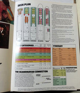 Scandinavian World Cruises ms Scandinavia 1983 NY Bahamas Brochure - TulipStuff