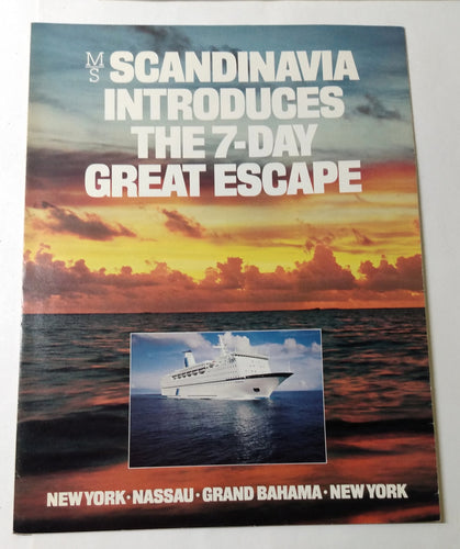 Scandinavian World Cruises ms Scandinavia 1983 NY Bahamas Brochure - TulipStuff