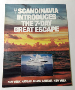 Scandinavian World Cruises ms Scandinavia 1983 NY Bahamas Brochure - TulipStuff