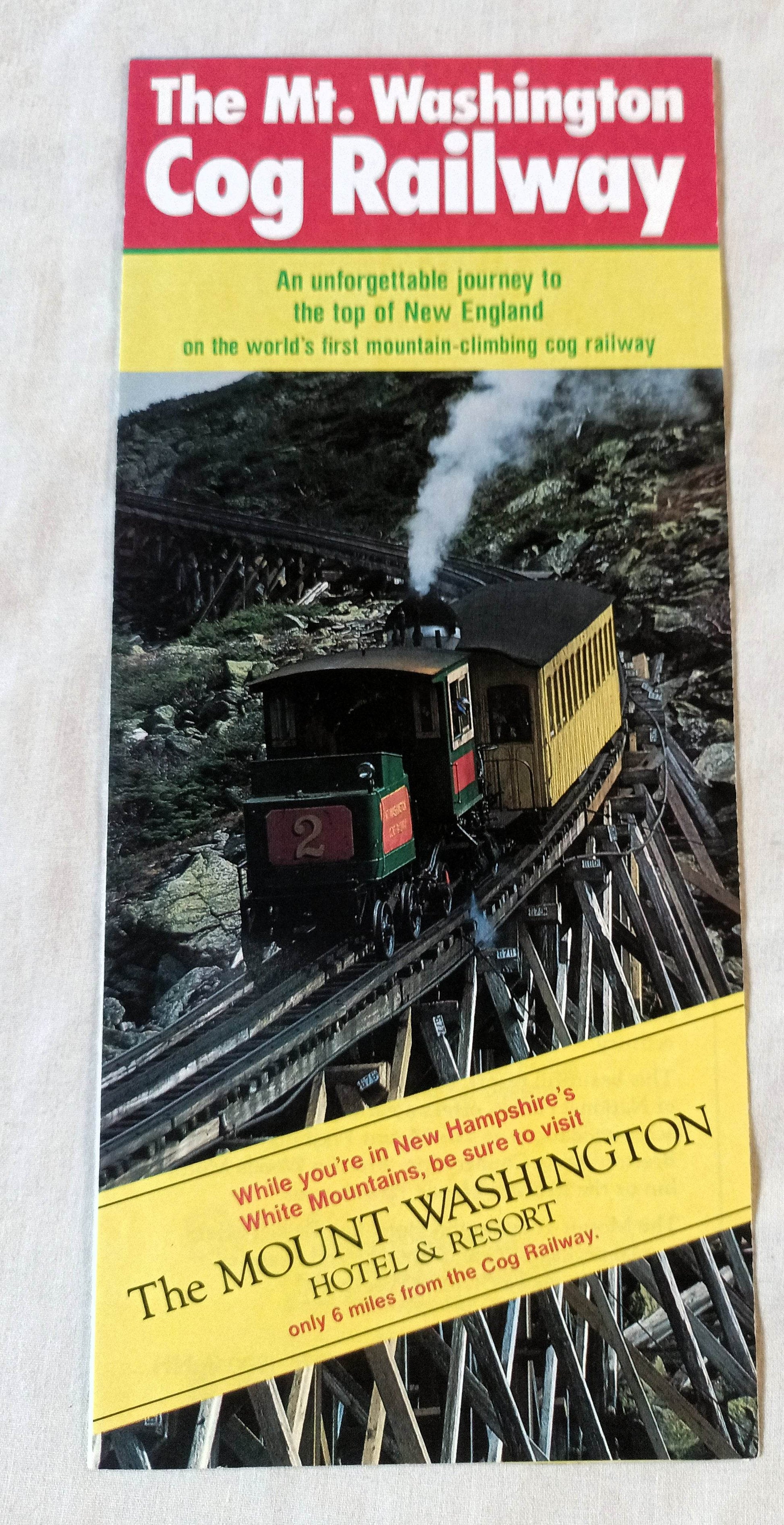 Mt Washington Cog Railway Bretton Woods New Hampshire Brochure 1990's - TulipStuff