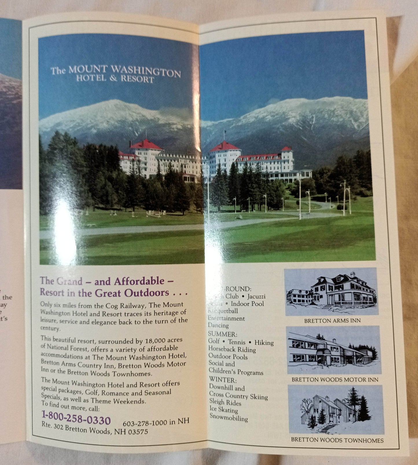 Mt Washington Cog Railway Bretton Woods New Hampshire Brochure 1990's - TulipStuff