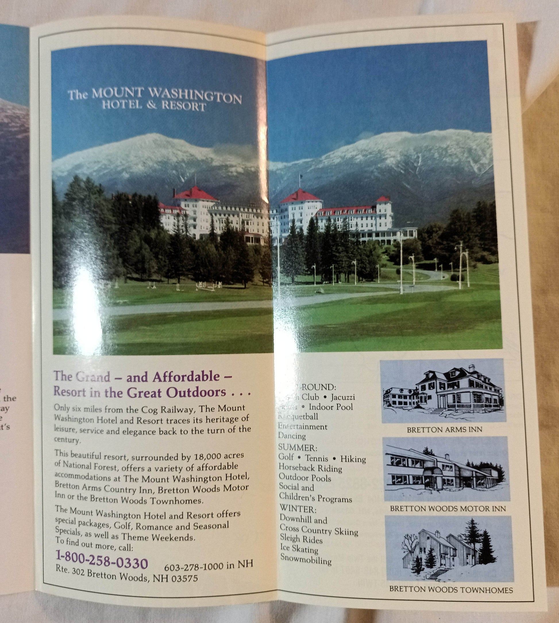 Mt Washington Cog Railway Bretton Woods New Hampshire Brochure 1990's - TulipStuff