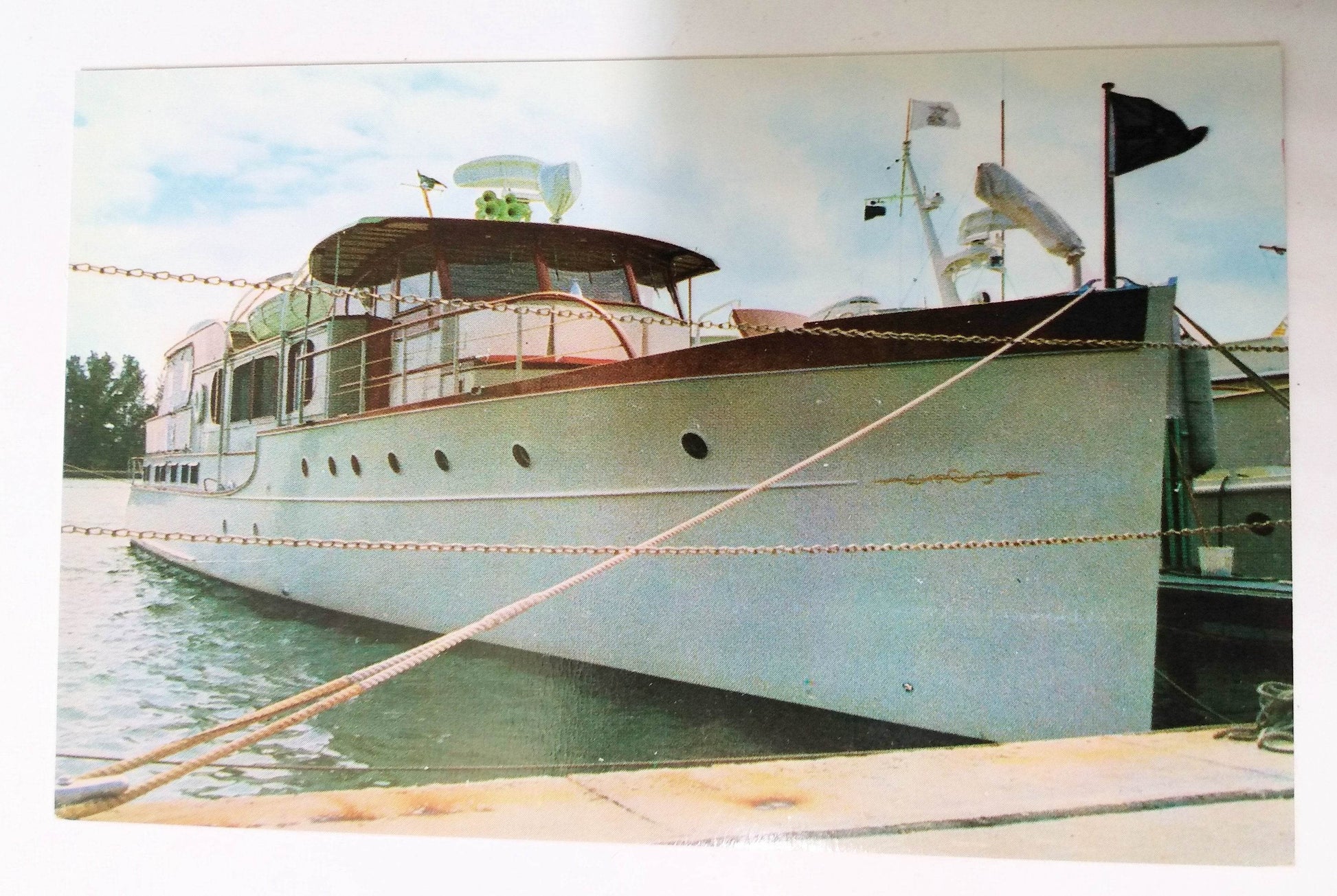Aboard The M/V Beau Geste Yacht Miami 1960's Postcard - TulipStuff