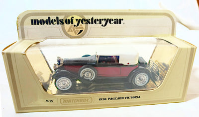 Lesney Matchbox Y15 Models of Yesteryear 1930 Packard Victoria Black Red  TulipStuff
