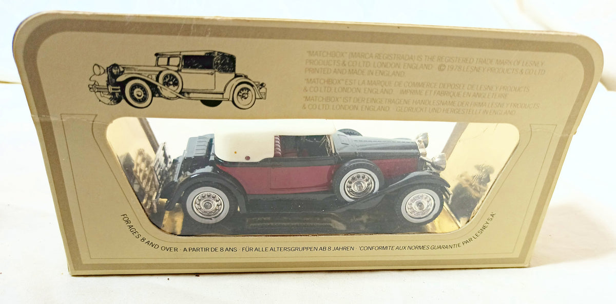Lesney Matchbox Y15 Models of Yesteryear 1930 Packard Victoria Black Red  TulipStuff