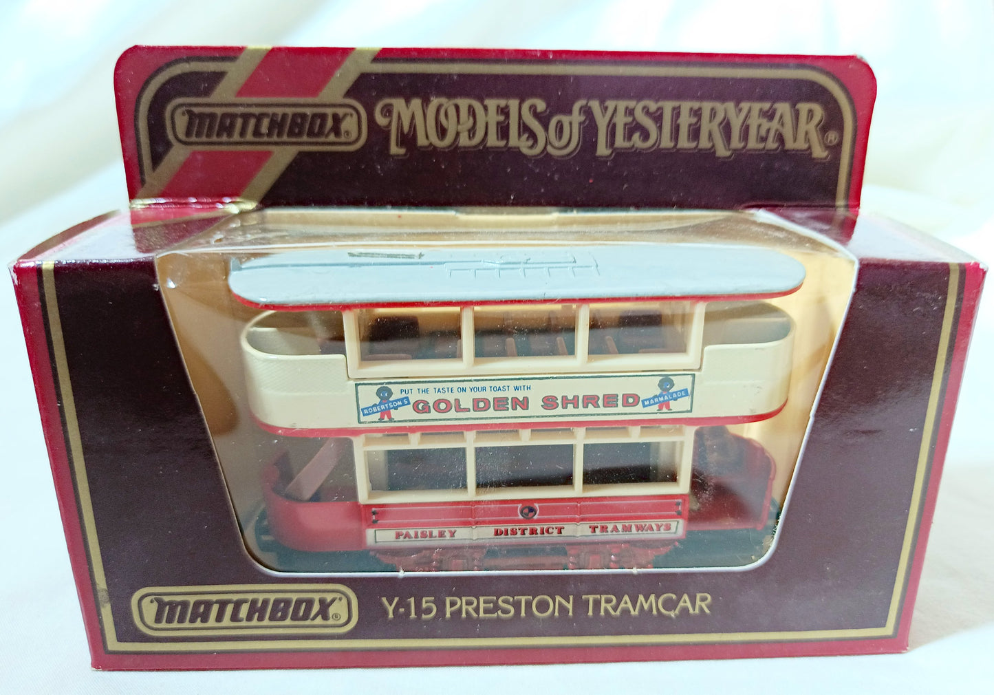 Matchbox Y-15 Models of Yesteryear Preston Tramcar Golden Shred - TulipStuff