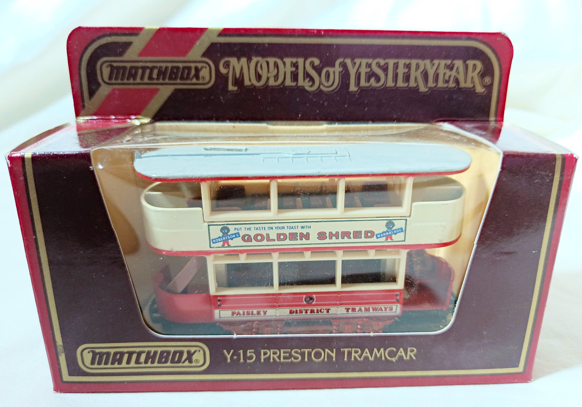 Matchbox Y-15 Models of Yesteryear Preston Tramcar Golden Shred - TulipStuff