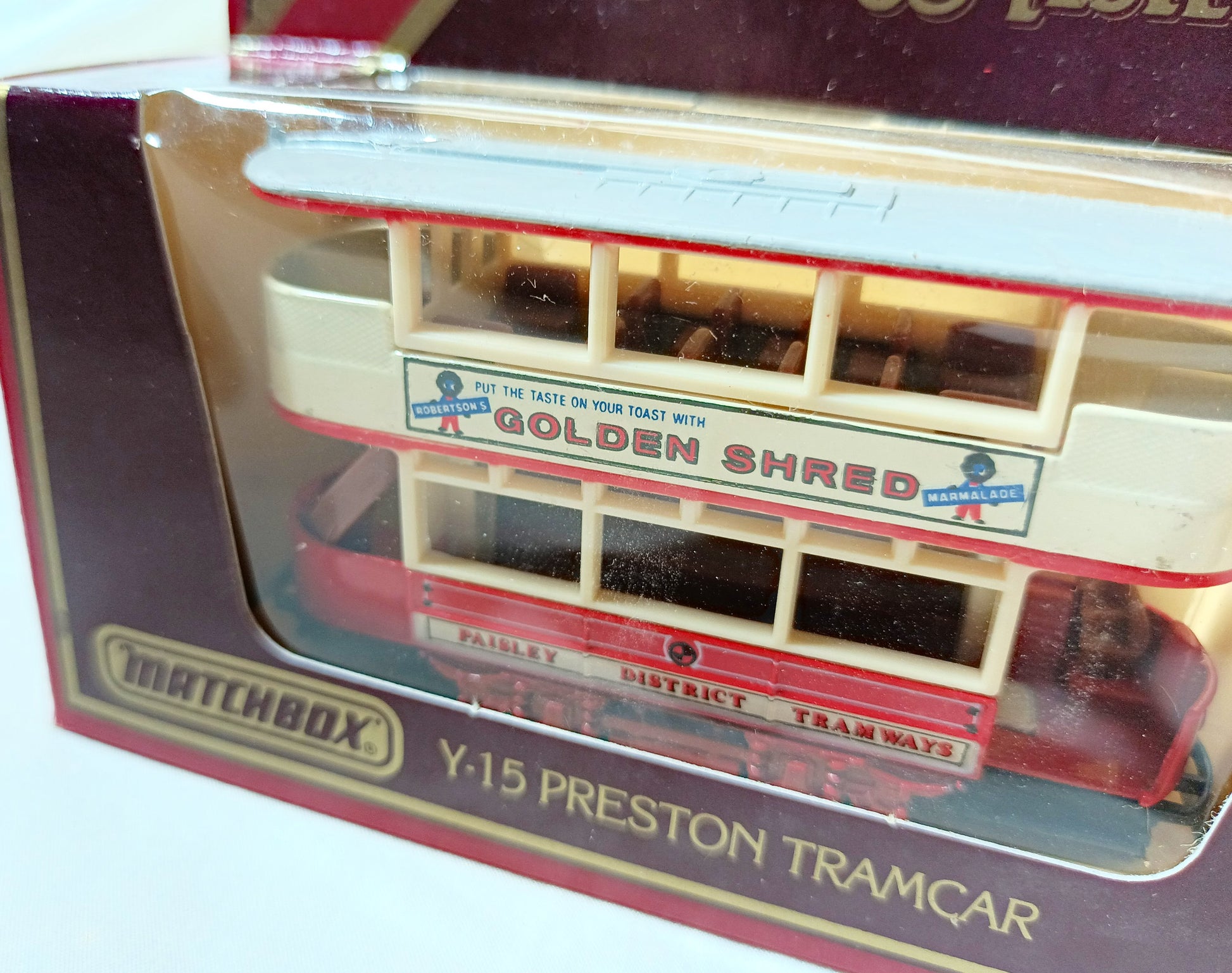 Matchbox Y-15 Models of Yesteryear Preston Tramcar Golden Shred - TulipStuff