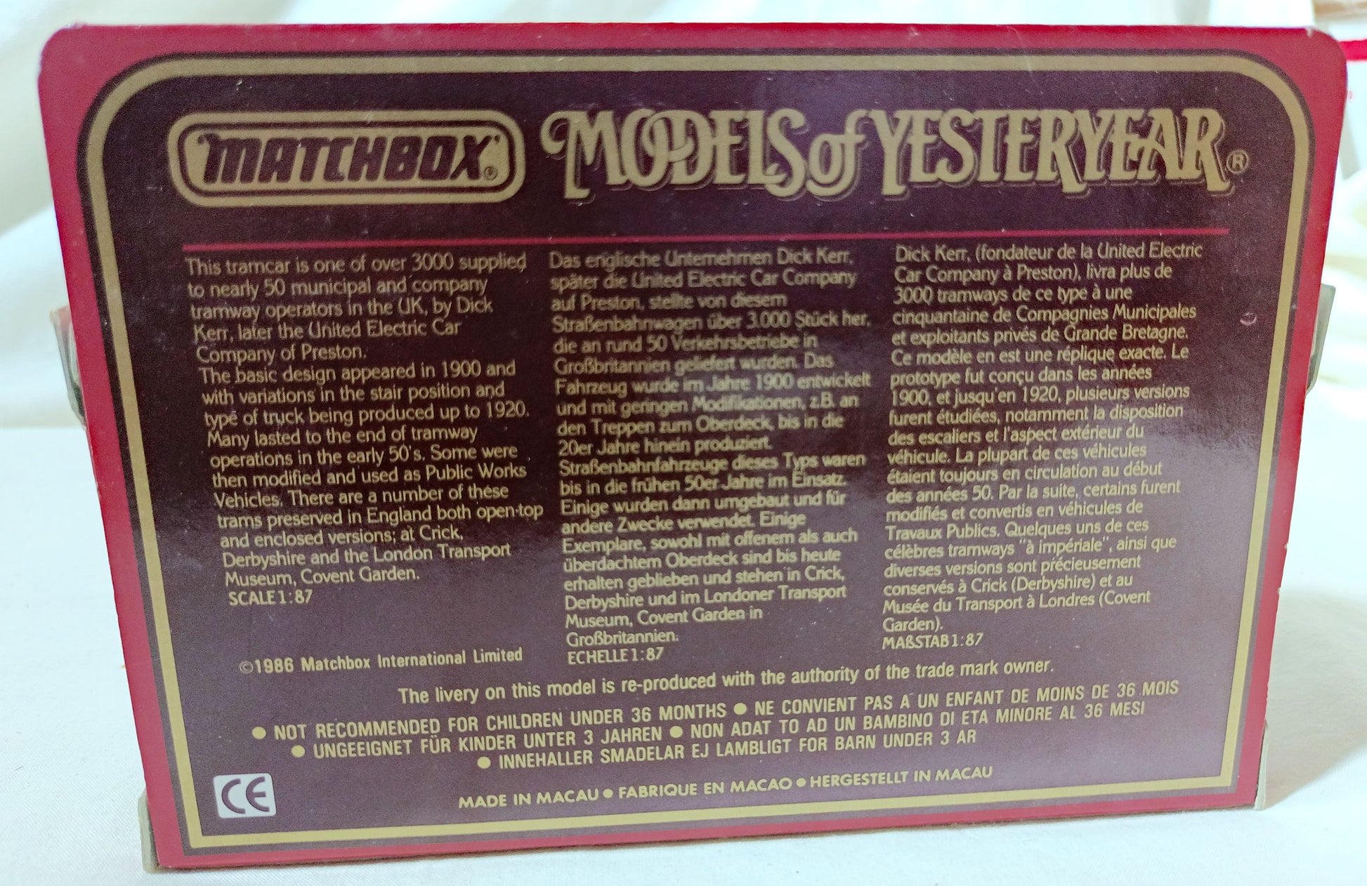 Matchbox Y-15 Models of Yesteryear Preston Tramcar Golden Shred - TulipStuff