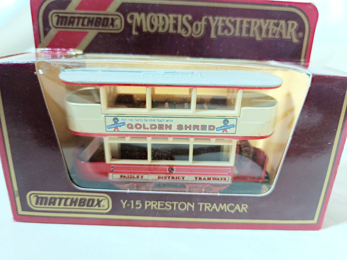 Matchbox Y-15 Models of Yesteryear Preston Tramcar Golden Shred - TulipStuff