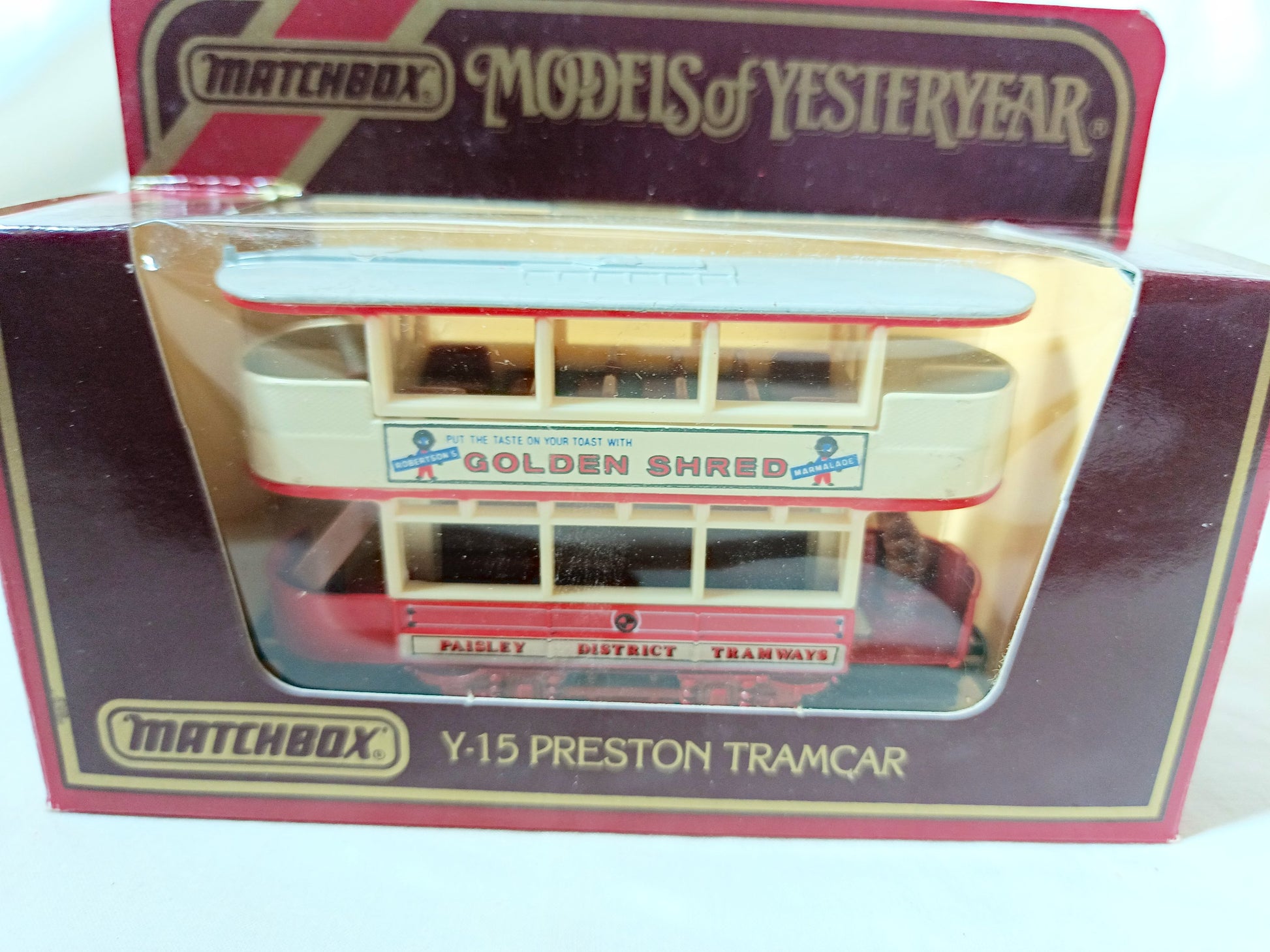 Matchbox Y-15 Models of Yesteryear Preston Tramcar Golden Shred - TulipStuff