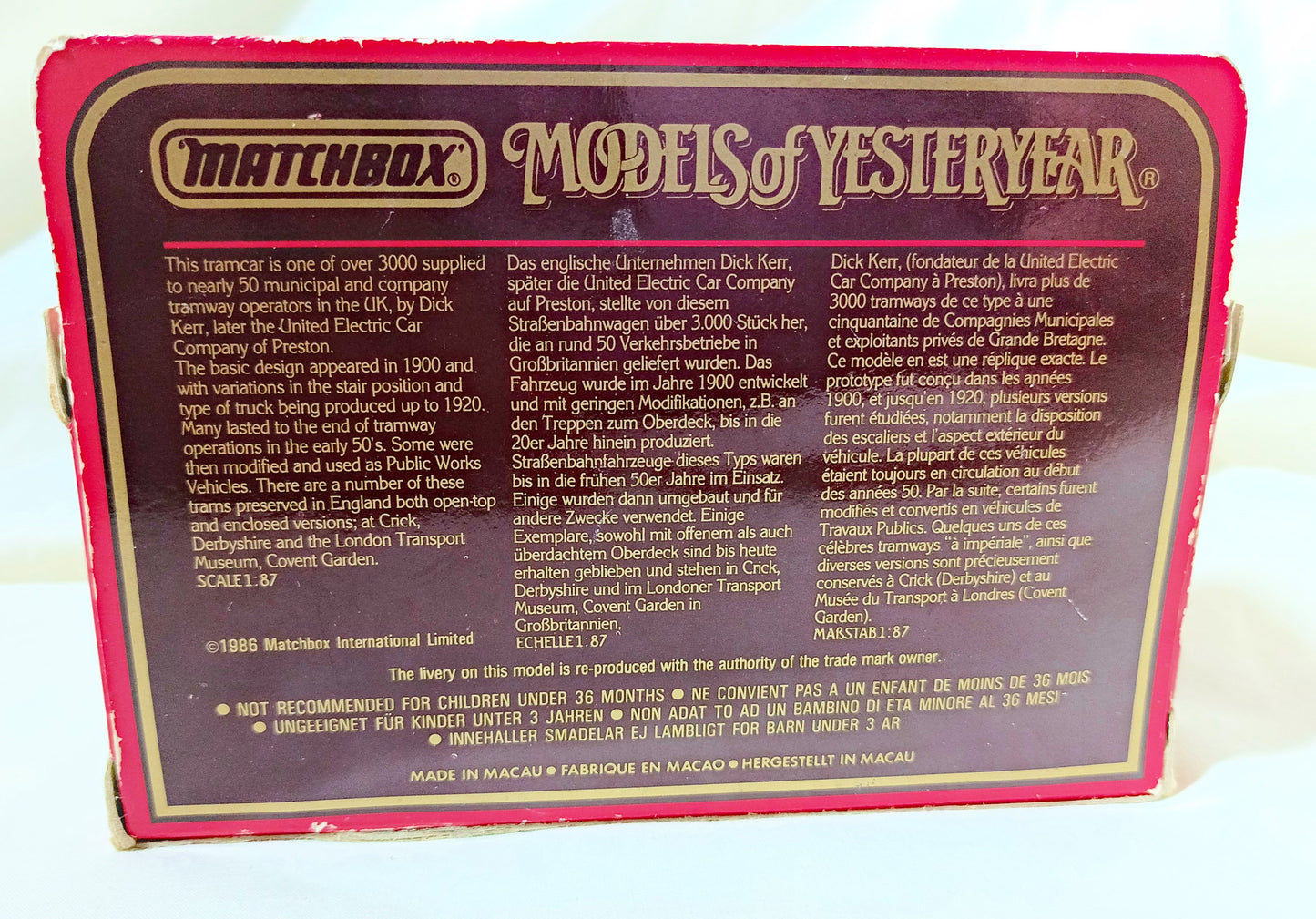 Matchbox Y-15 Models of Yesteryear Preston Tramcar Swan Soap - TulipStuff