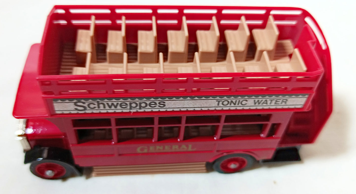 Matchbox Y23 Models of Yesteryear 1922 AEC S Type Omnibus Schweppes - TulipStuff