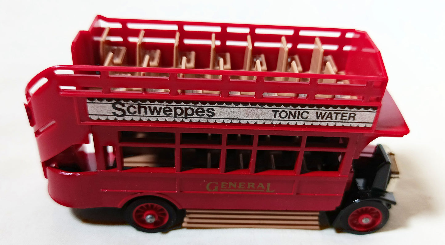 Matchbox Y23 Models of Yesteryear 1922 AEC S Type Omnibus Schweppes - TulipStuff