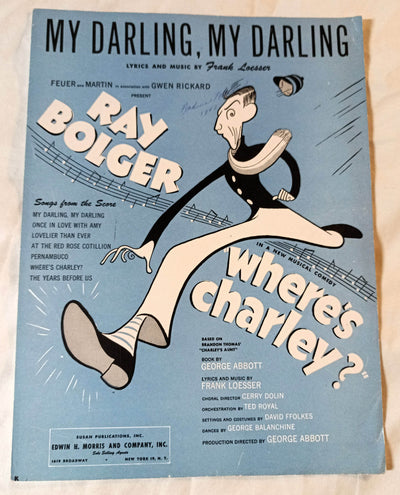 My Darling My Darling Where's Charley Ray Bolger Sheet Music 1948 - TulipStuff