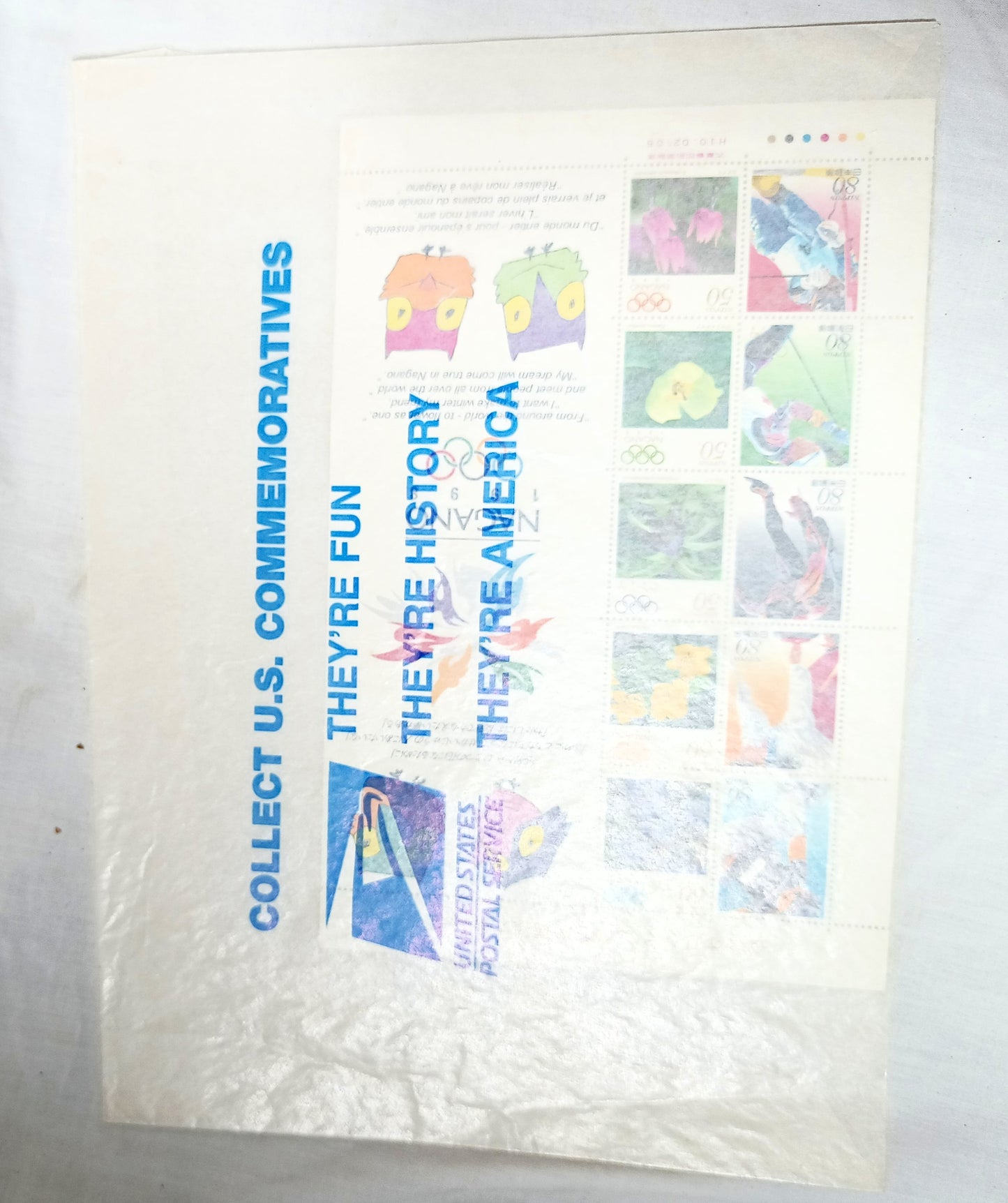 1998 Nagano Winter Olympic Games Japan Commemorative Stamp Sheet - TulipStuff