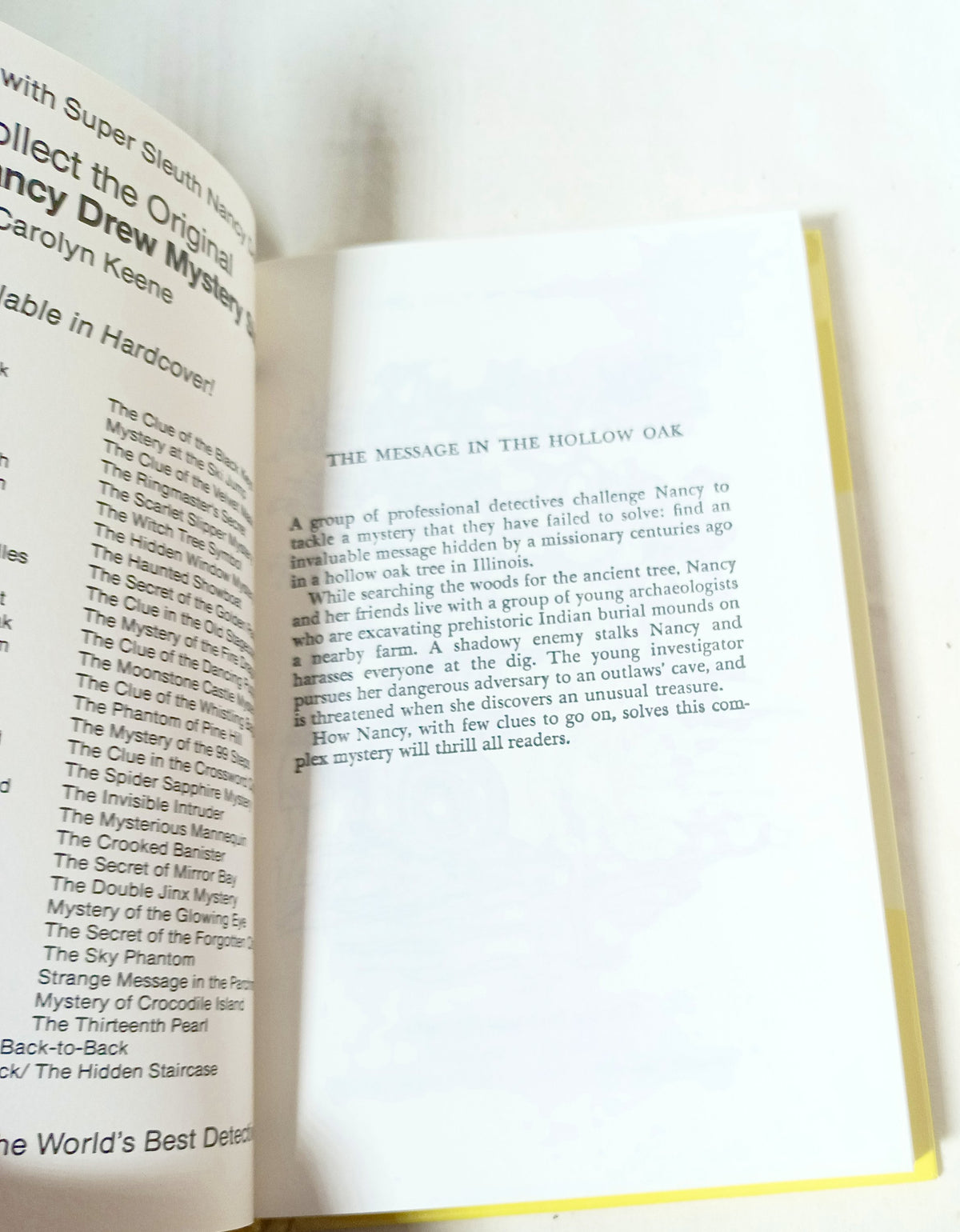 Nancy Drew Mystery Stories #12 The Message In The Hollow Oak 2000 - TulipStuff
