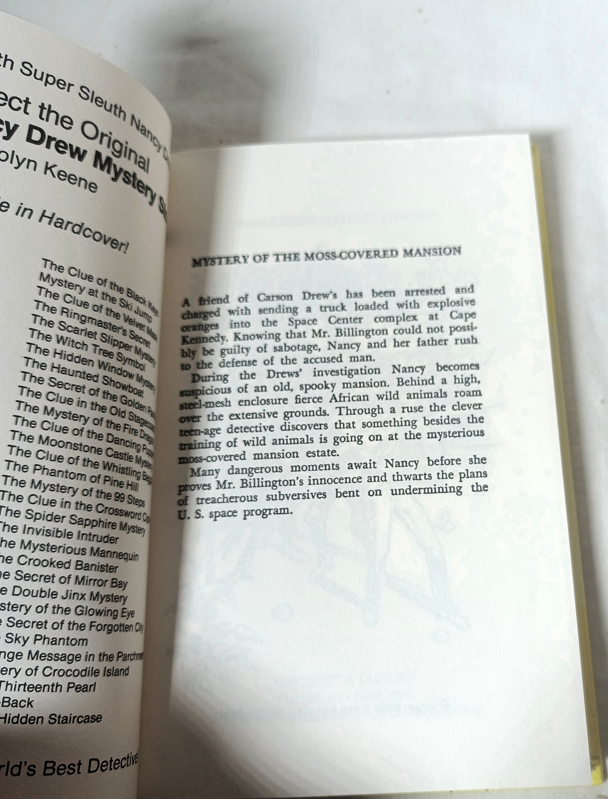 Nancy Drew Mystery 18 The Mystery at the Moss-Covered Mansion 2001 - TulipStuff
