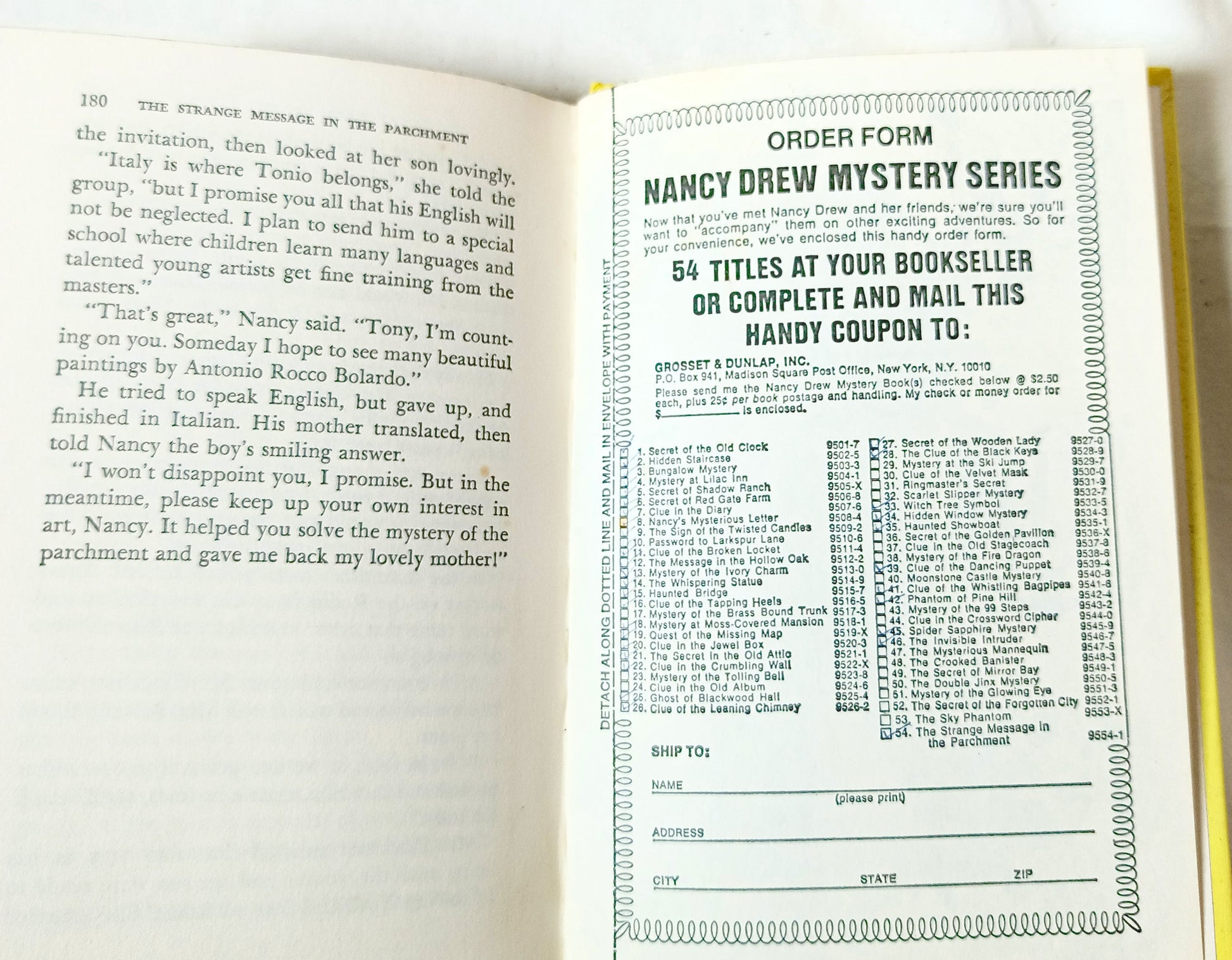 Nancy Drew Mystery #54 The Strange Message In The Parchment 1977 - Tuliptuff
