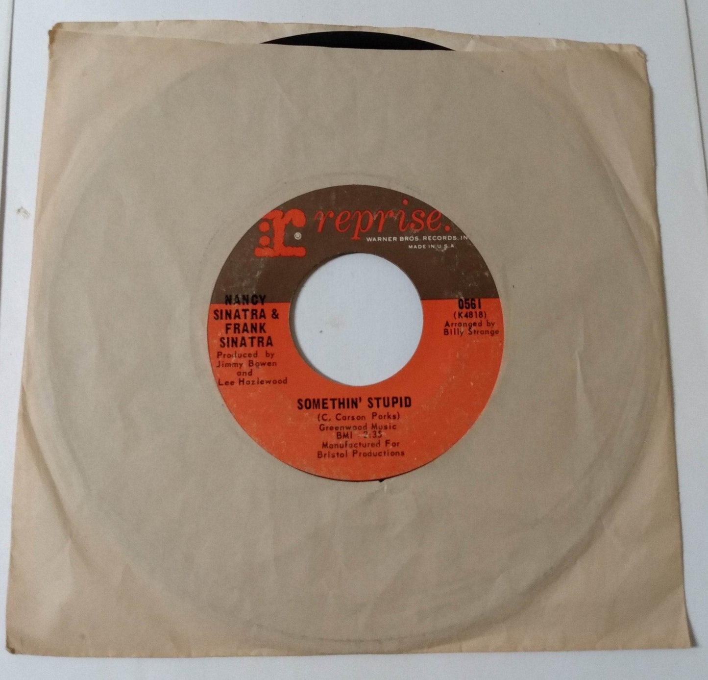 Nancy Sinatra & Frank Sinatra Somethin' Stupid / Give Her Love 7" 1967 - TulipStuff
