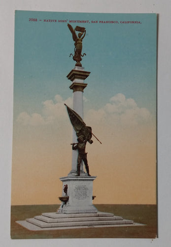 Native Son's Monument Market St San Francisco California Postcard 1910 - TulipStuff