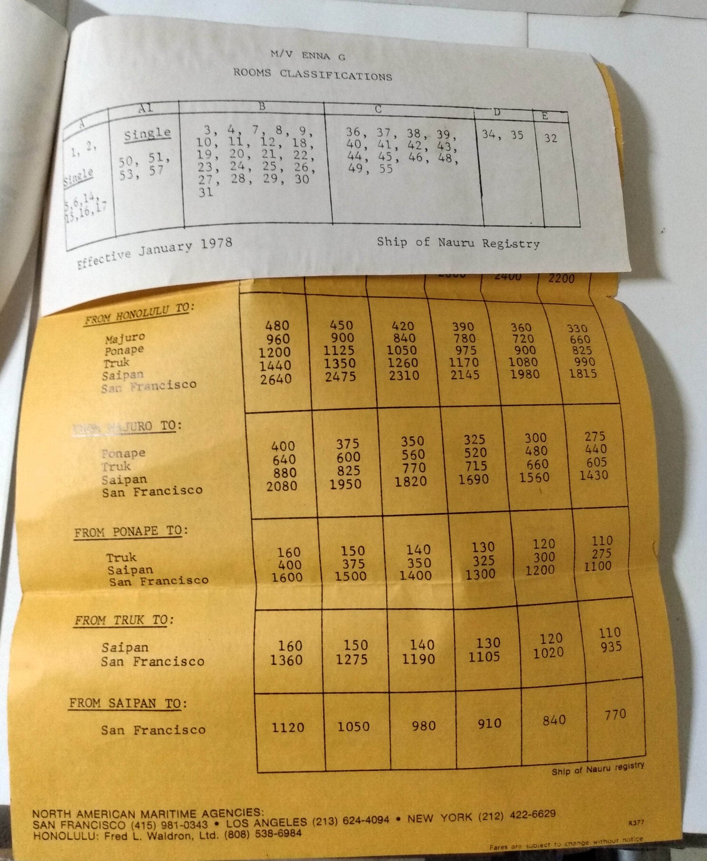 Nauru Pacific Line M.V. Enna G 1977 Marketing Packet And Deck Plans - TulipStuff