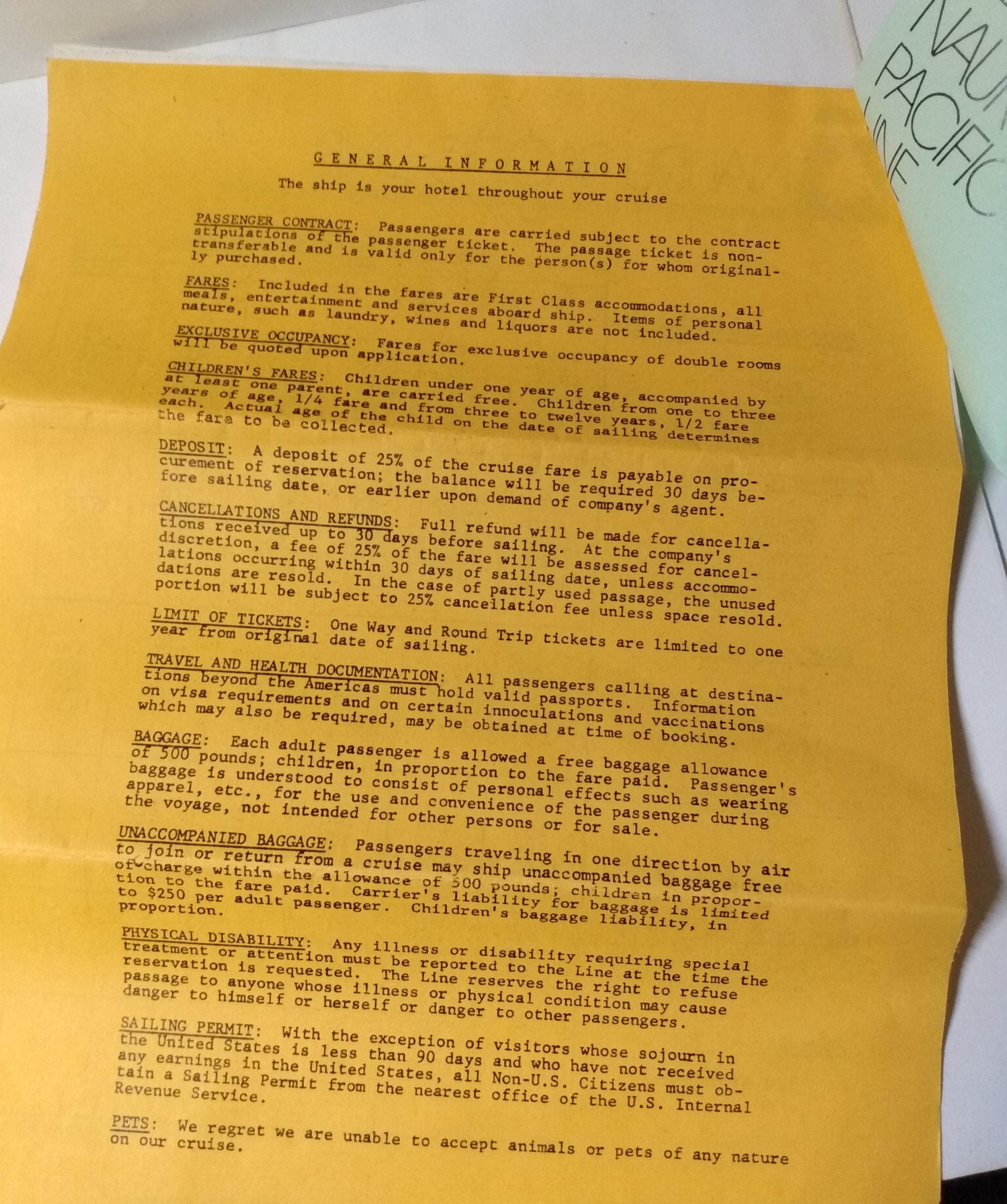 Nauru Pacific Line M.V. Enna G 1977 Marketing Packet And Deck Plans - TulipStuff