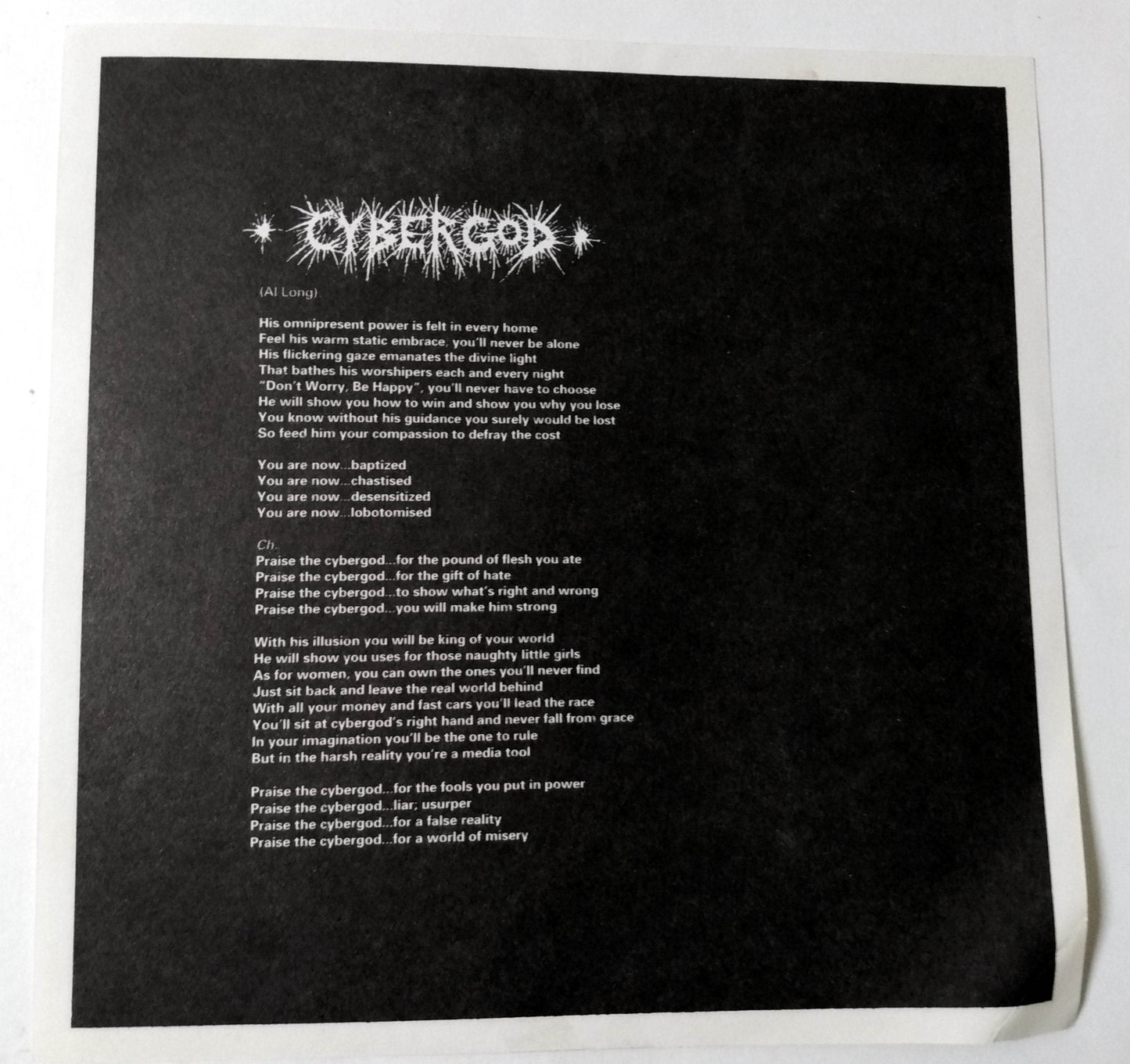 Nausea Cybergod 7" Vinyl NYHC Crust Punk Allied 1991 - TulipStuff