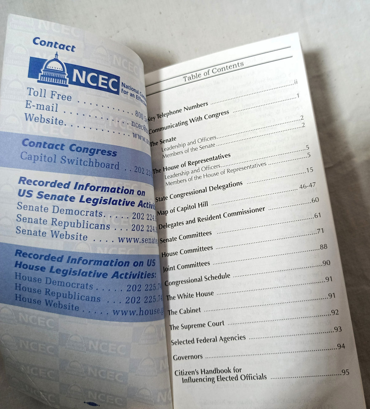 NCEC 111th Congress Congressional Directory February 2009 Edition - TulipStuff