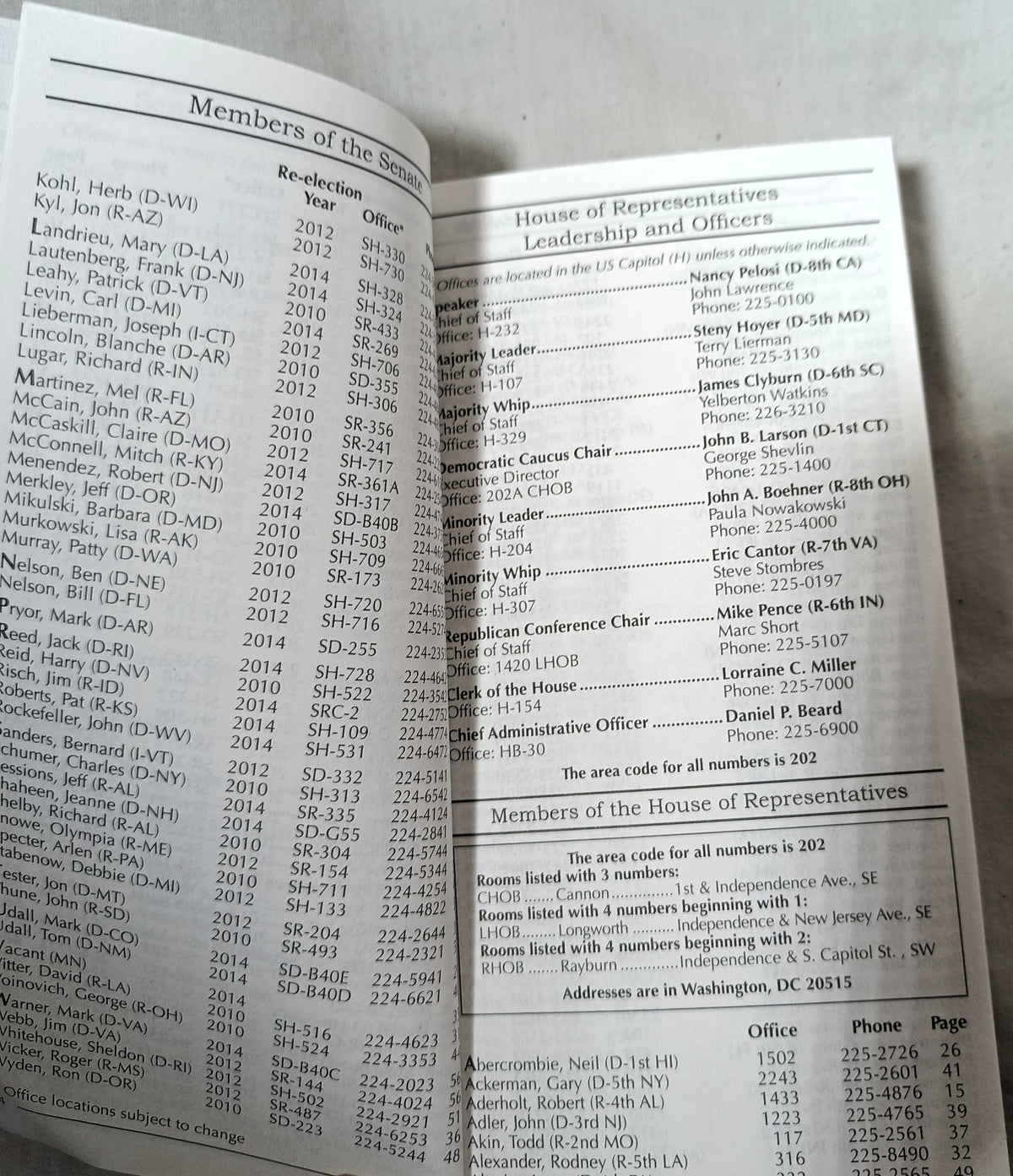 NCEC 111th Congress Congressional Directory February 2009 Edition - TulipStuff